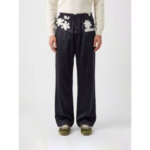 Dries Van Noten Men Floral Cotton Blend Palazzo Trousers Dries Van Noten